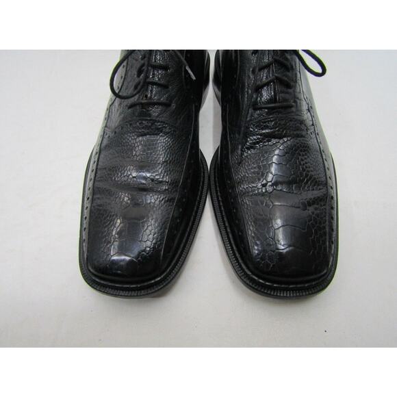 Mezlan Mens Size 9.5 M Black Leather Ostrich Leg Oxford Dress Shoes main image 5